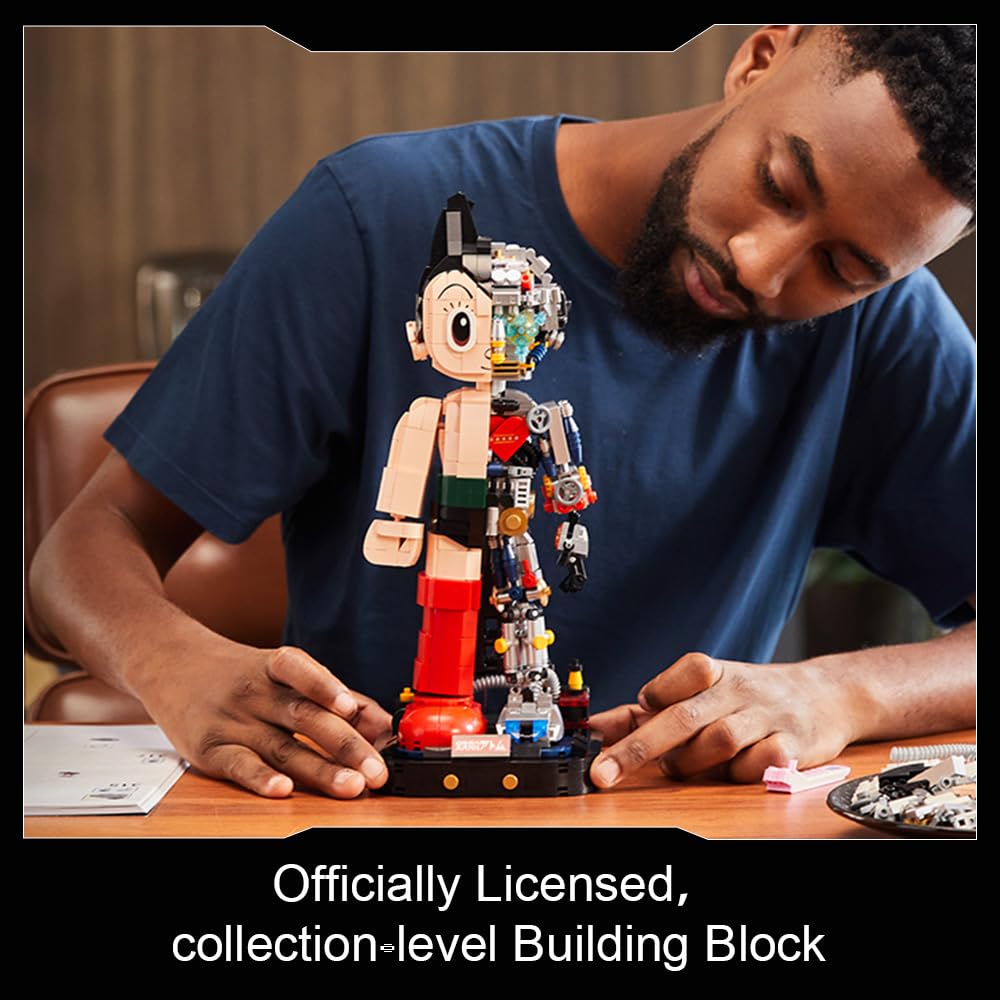 PANTASY Atom Semi-Mechanical Clear Ver. Block Model for Adults, Classic Anime Robot Figure Display Model Collection