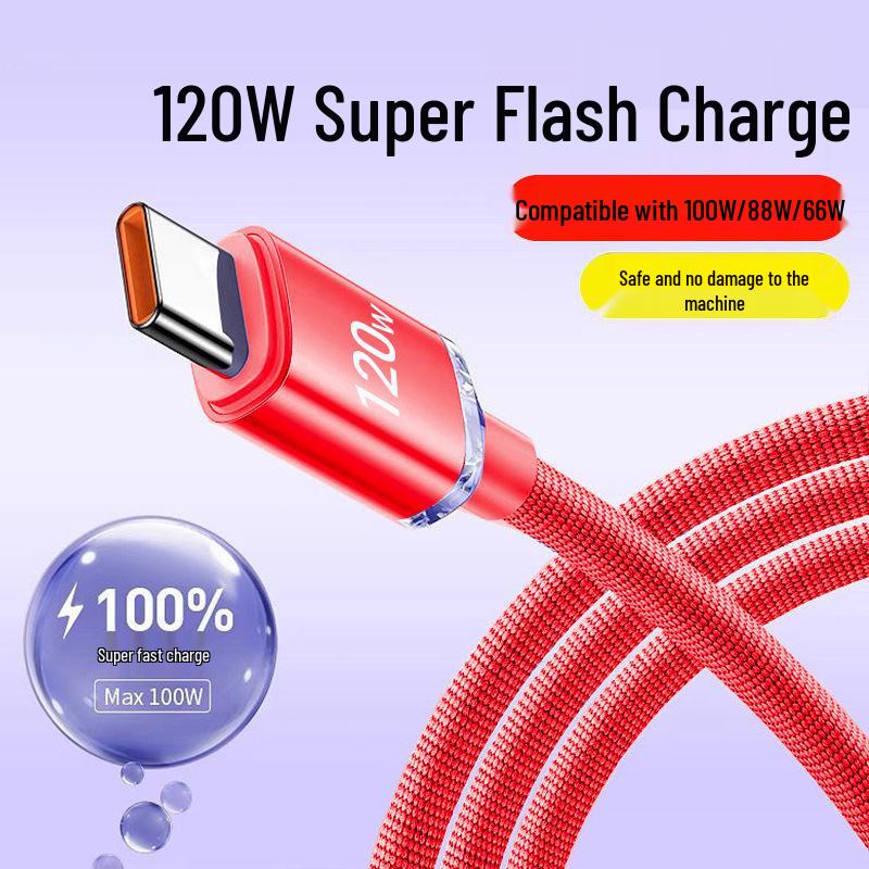 Jingyao 120W Super Fast Type-C Charging Cable for Huawei Honor 6A