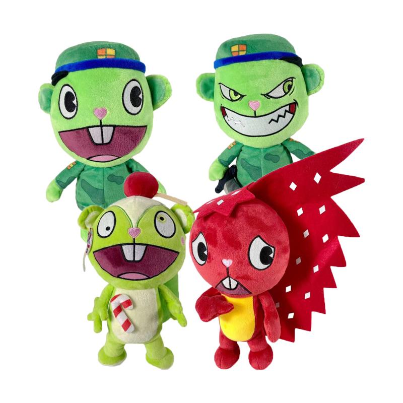 28CM Kawaii Happy Tree Friends Plush Toy Anime HTF Flippy Stuffed Dolls Soft Pillow for Kids Birthday Christmas Gifts
