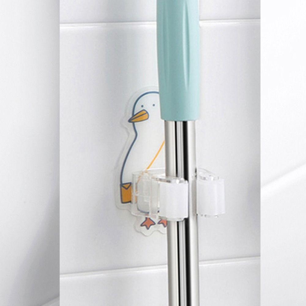 Punch-free Mop Hanging Hook Wall Mounted Mop Broom Storage Hook Cute Brush Broom Hanger  for Home