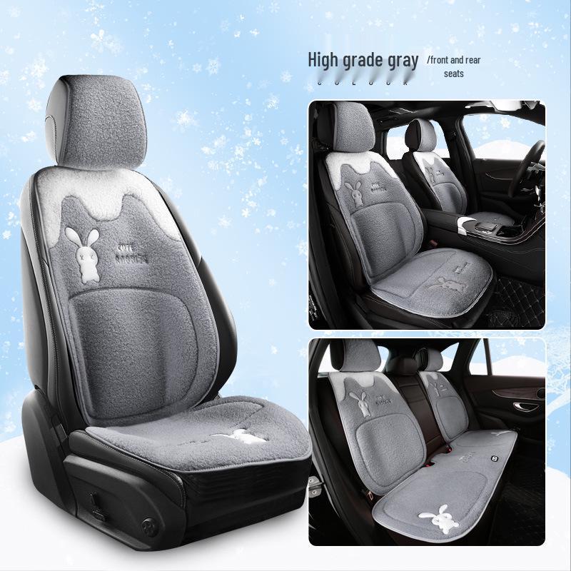 Universal Plush Winter Car Seat Cushion - Thick, Warm, Goddess Style for Five-Seaters