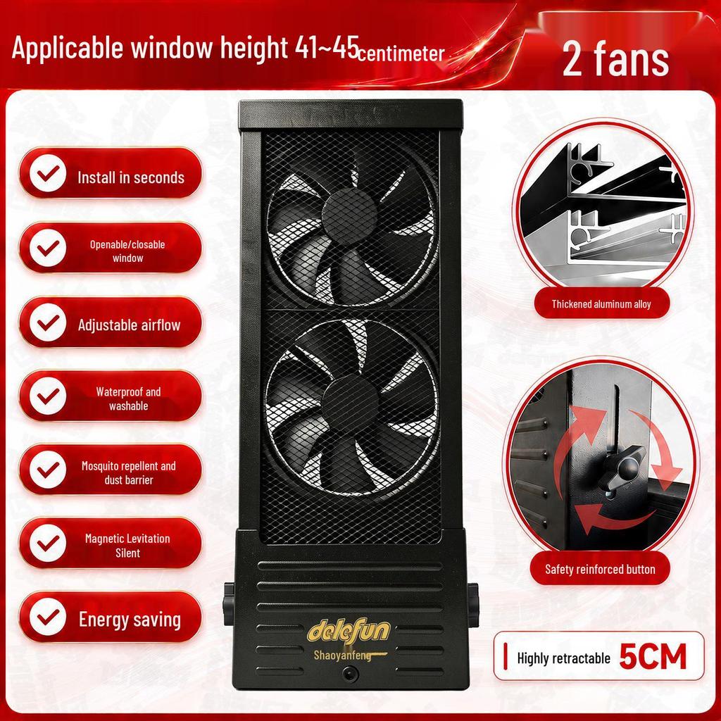 Delefun Silent Window Exhaust Fan, Rainproof & Moisture-Proof, Bedroom Use, 110-220V