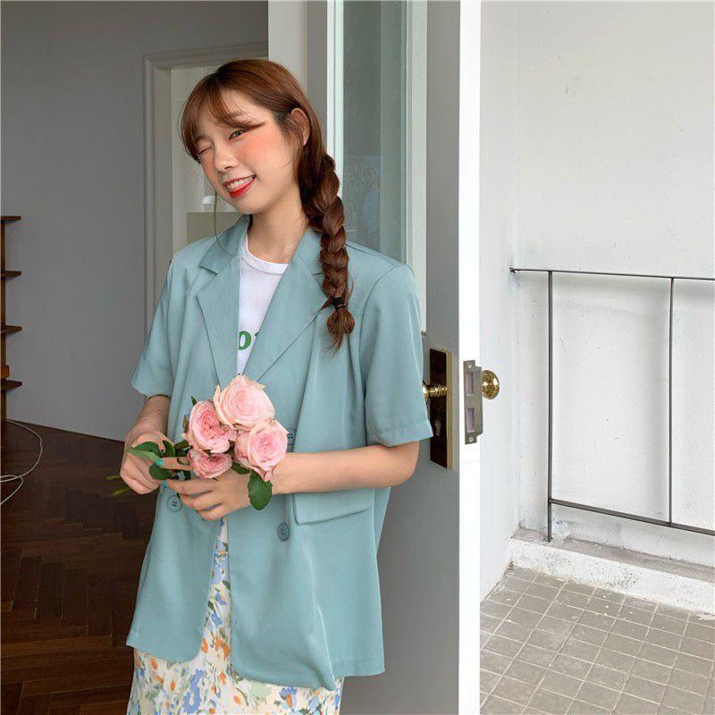 Chic Girl Korean High-quality Short-sleeve Suit Jacket Soft And Exquisite Fabric
