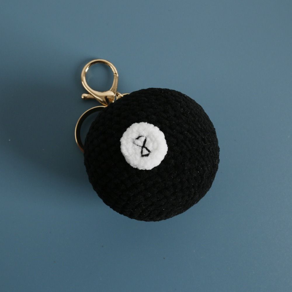 Billiards Rugby Crochet Soccer Keyrings Tennis Baseball Sport Ball Pendant Backpack