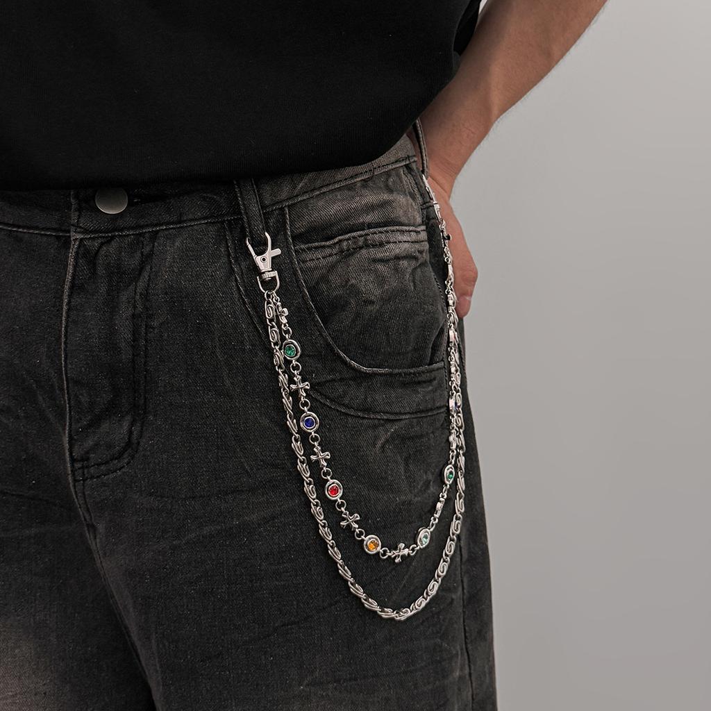 European and American Hip Hop Cross Trouser Chain Men's Fashion Personalized Jeans Hanging Chain Men's Waist Chain Hanging Accessories