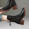 Fashion Women's Platform Chelsea Boots New Round Toe Chunky Heel Women Brown Ankle Boots Outdoor High Heel Leather Boots Zapatos Mujer