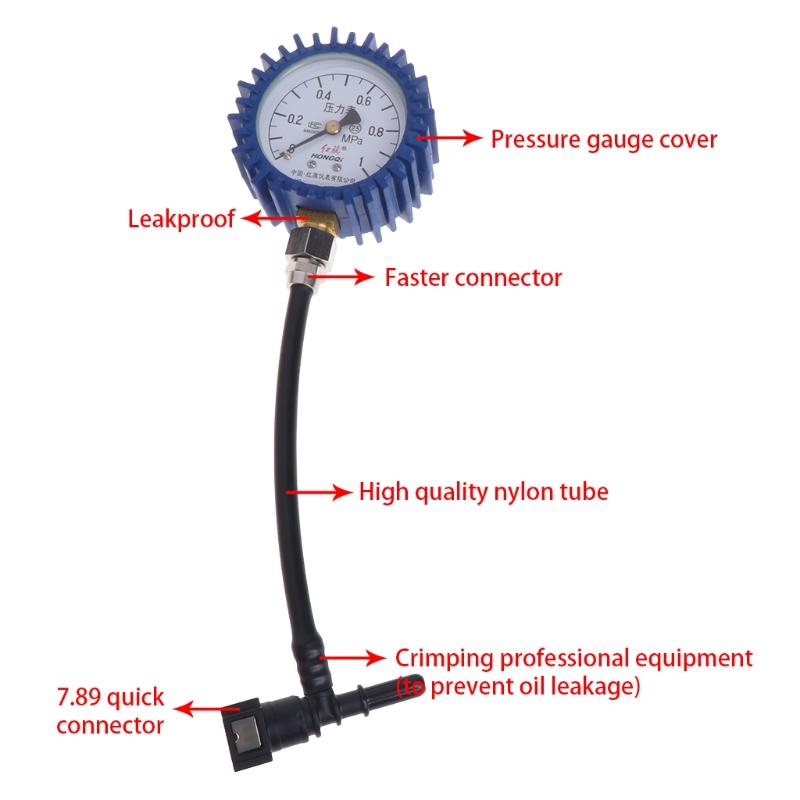 Motorcycle Car Fuel Pressure Gauge Car Gasoline Pressure Gauge Meter Tester Tool 964E