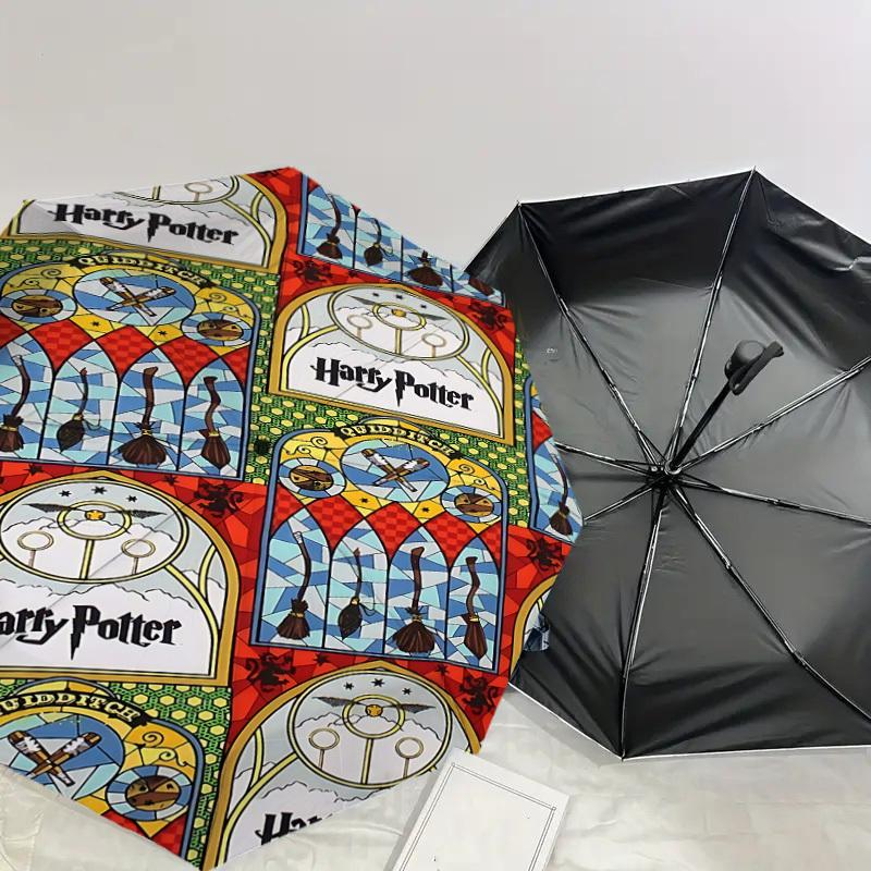 1PC Harry Potter Quidditch Umbrella-8-Rib Reinforced, Automatic Open, Lightweight & Durable, Cute Fashion Accessory for Outdoor, D2618