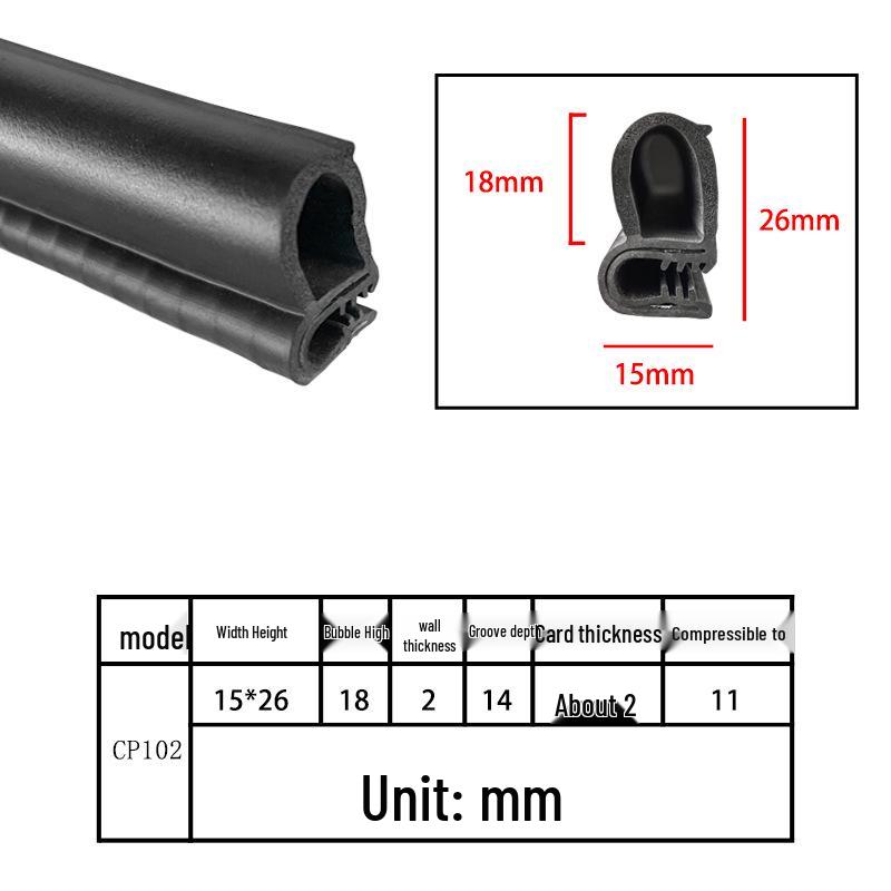 U-Shaped Rubber Steel-Backed Sealing Strip for Car Doors and Cabinets