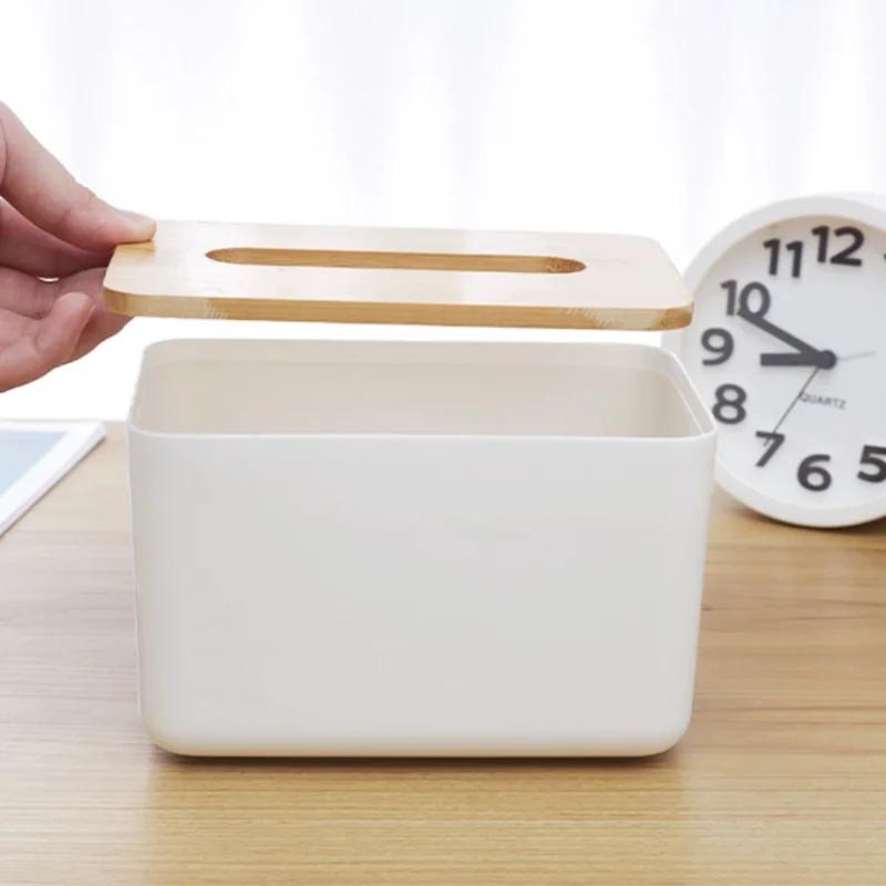 Bamboo Tissue Box Accessories Simple Living Room Dining Table Coffee Table Tissue Box Desktop Storage Kitchen Storage