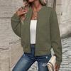 Women's Autumn and Winter New Solid Color Simple and Exquisite Zipper Jacket Baseball Collar Casual Jacket 5XL