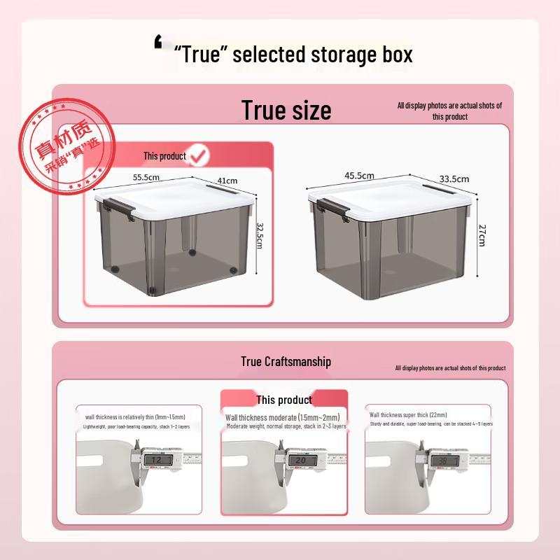 Stackable 55L Plastic Storage Bins with Wheels, 3-Pack