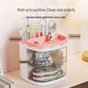 Rotatable Transparent Cartoon Pen Holder - Cute & Simple Desk Organizer for Students