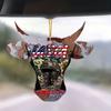 Acrylic Eyepleasing 2d Bull Pendant For Distinctive Rearview Mirror Car Decoration Styles