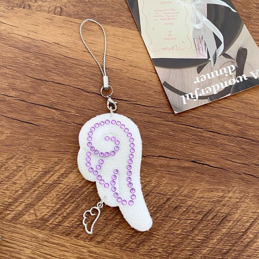 INS Stijl Retro Stof Ster Ketting Vleugel Hanger Sleutelhanger Y2K Engel Mobiele Telefoon Ketting Ornament Decoratie Accessoires Cadeaus