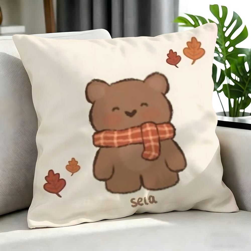 Cartoon CCaramel Beared Cushion Cover Cushion Cover Set Pcs X X X Pillowcase Decorative Sofa Home Decor