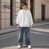 Atmungsaktive Trainingsbekleidung Herren Langarm-Sweatshirt, Locker geschnittener Pullover, Unifarbenes Outdoor-Reisekleidungsstück mit Rundhalsausschnitt für
