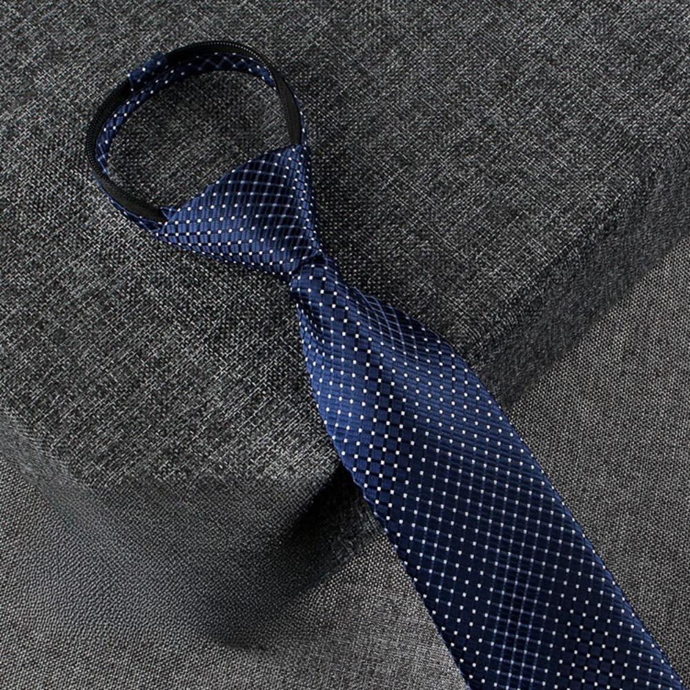 Gravata Automática Ajustável com Zíper Bolinhas Listrada Cravat Simples Preguiçosa Gravata de Pescoço para Homens Meninos