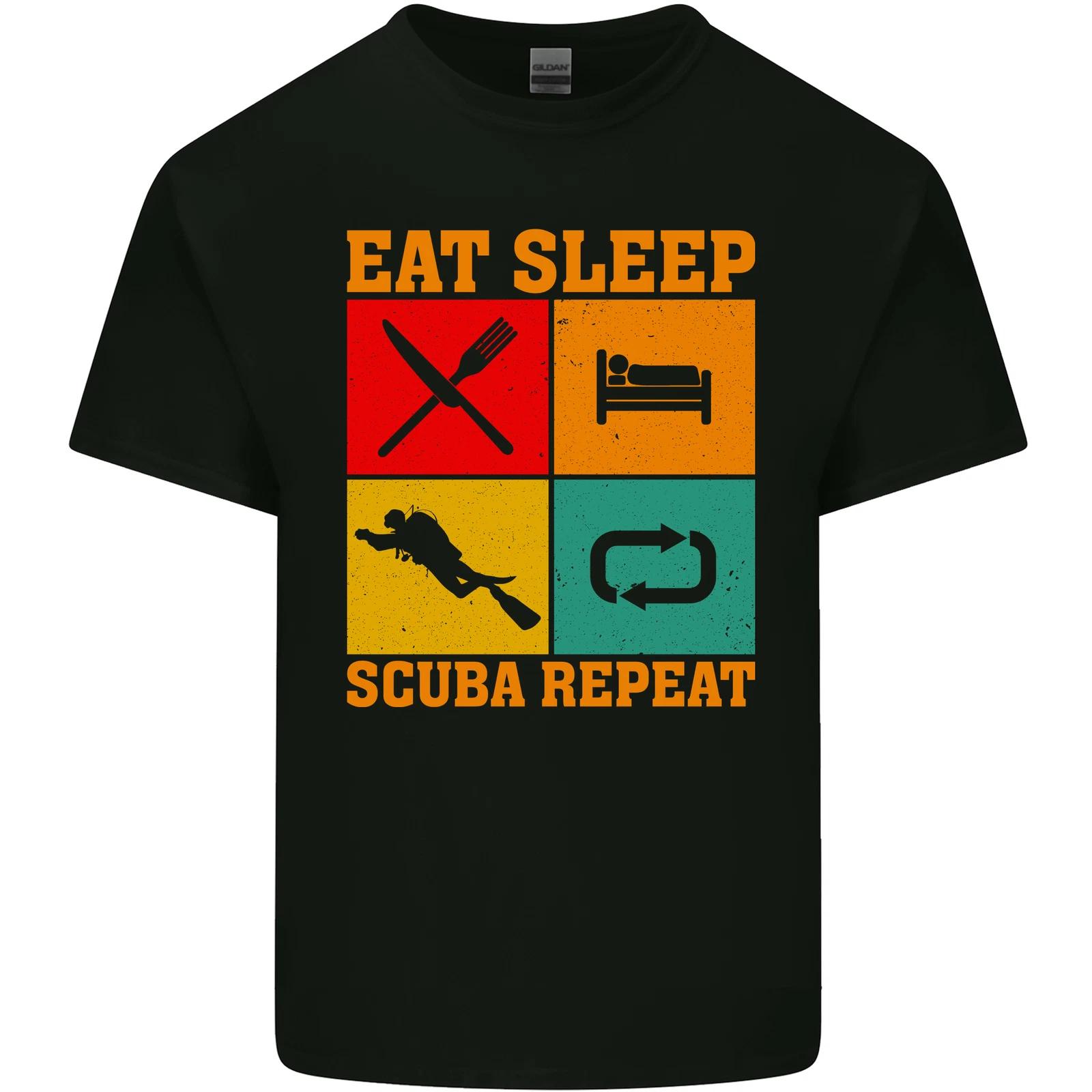 Eat Sleep Scuba Repeat Funny Scuba Diving Diver Kids T-Shirt Childrens S