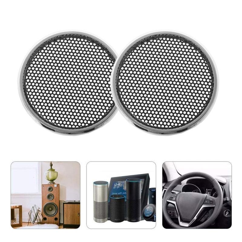 2Pcs Universal Auto Audio Dust Cover Car Speaker Grill Protective Cover Car Speaker Decorative Circle Car Electronic Accessories
