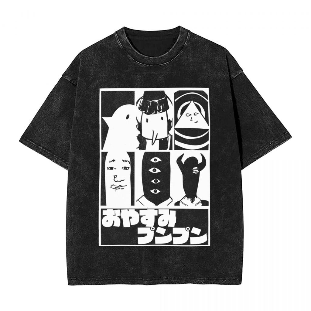 T-shirt Lavata Oyasumi Punpun Anime Giapponese T-shirt Oversize Buonanotte Punpun Streetwear Top Grafici Magliette Per Uomo Donna