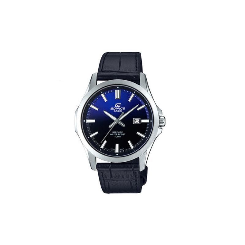 

Casio EDIFICE 100 meters waterproof quartz movement leather strap Japanese and Korean watch men s watch blue dial EFB-106L-2AVUPR синий