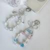 Creative Starry Sky Beaded Phone Charm with Bow and Flower Accents - Anti-Lost Pendant Keychain Lanyard