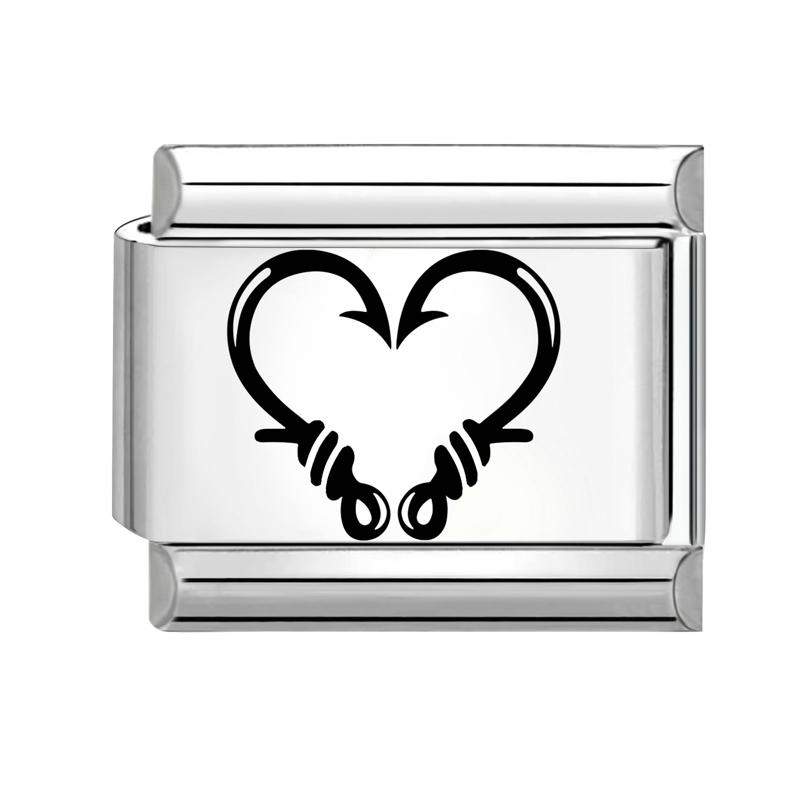 Fashion Girls' Eye Cake Sunset Butterfly Flower Cat Laser Engraving Charm Links Fit 9mm Stainless Steel Bracelet DIY Making Gift