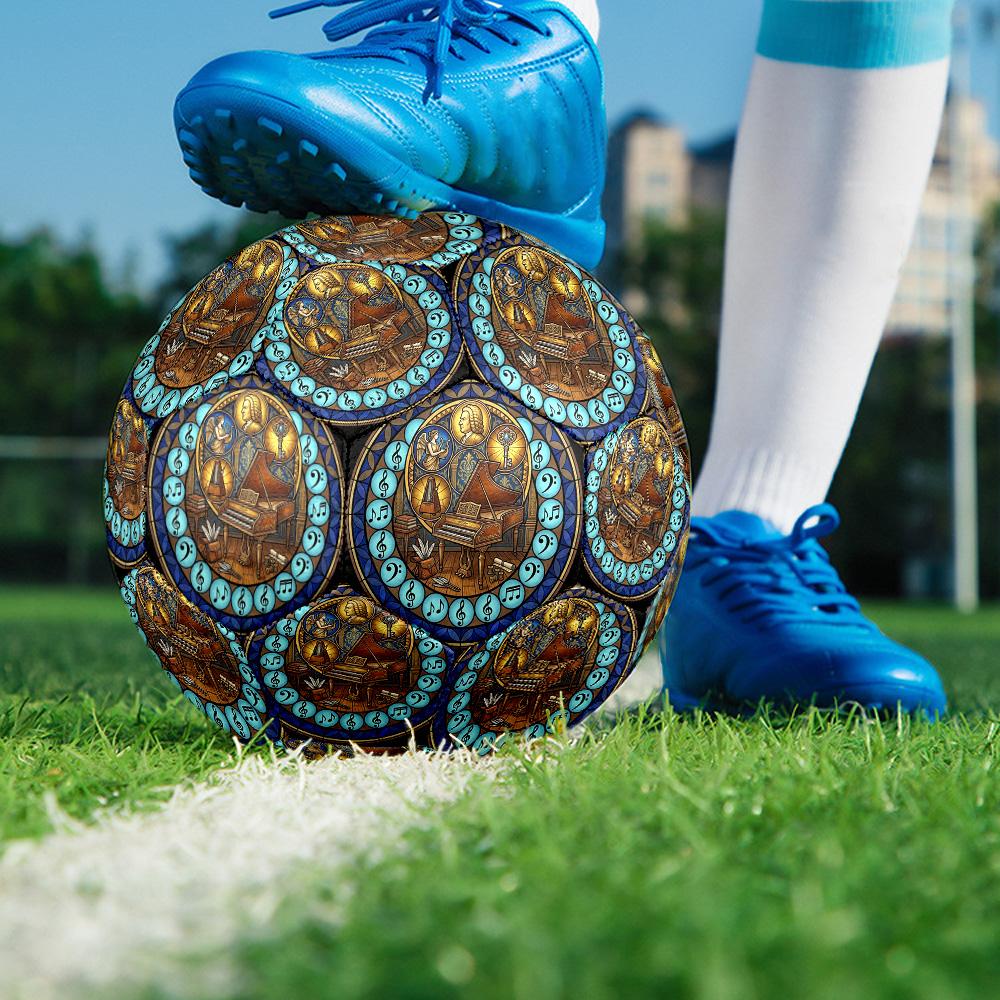 Musicians Legacy Round Football Size 5 Adult Ball Suitable for Training Matches and Outdoor Team.