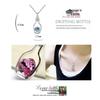 Korean Style Peach Heart Rhinestone Wish Bottle Necklace with Austrian Crystal Pendant