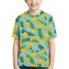 Children's Plant Pattern 3D Digital Printed Boys' Casual and Comfortable Round Neck Short Sleeved T-shirt