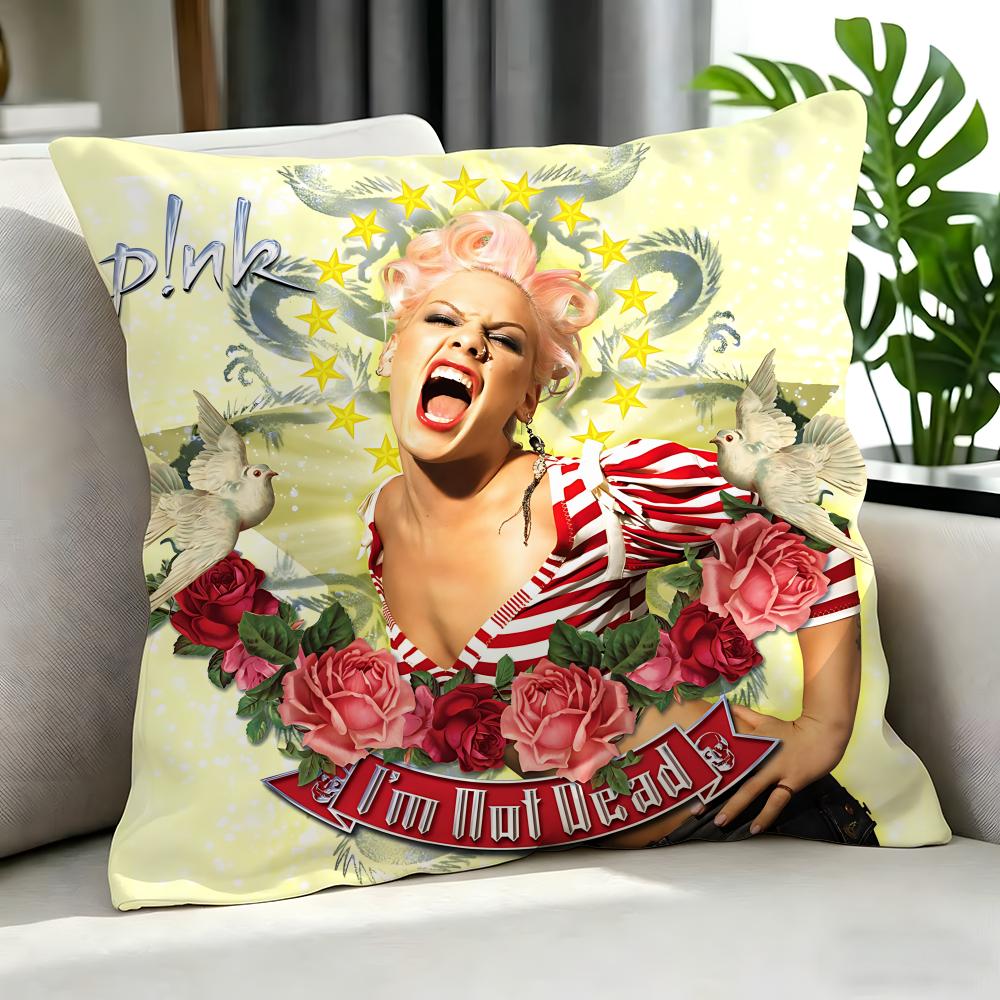 Singer - P!Nk Cushion Cover Cushion Cover Set 4Pcs 50X50 45X45 40X40 Pillowcase Decorative Sofa Home Decor