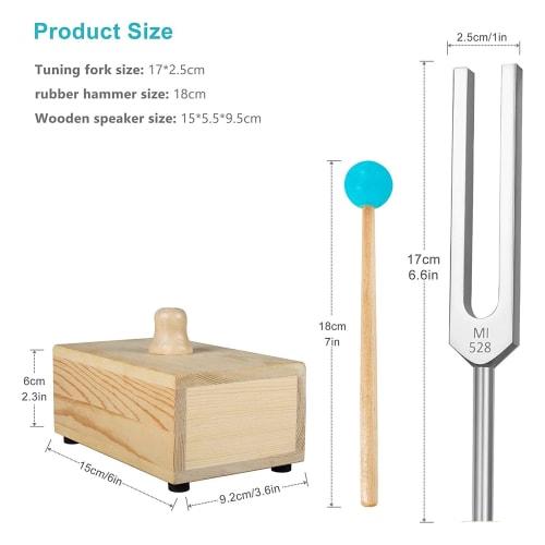 Xsdjasd 528HZ Tuning Fork, Tuning Fork Resonator Box, Chakra Tuning Fork for Sound Therapy, Yoga, Meditation, and Relaxation