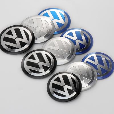 For Volkswagen VW GTI R Golf 6 7 Polo Tiguan Passat Jetta Lavida CC Bora 4Pcs 70-120mm Aluminum Car Wheel Center Hub Cap Sticker