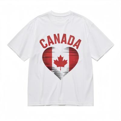 Women's Oversize Breathable Classic T-Shirt Mens Womens Tees Top Maple Leaf Patriotic Design Tee