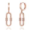 ELLE Jewelry 14K Fork Drop One-Touch Earrings (Gold Pin) ELGPEE439