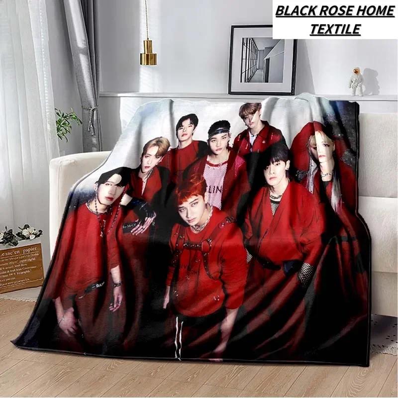 Manta con estampado de Arte de moda KPOP stray-kids Idol, sof de sala de estar, manta de felpa suave para dormir, Sbana de