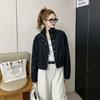 Womens Stand Collar Zip-Up Short Utility Jacket 2026 Korean Style Loose Fit Casual Outerwear