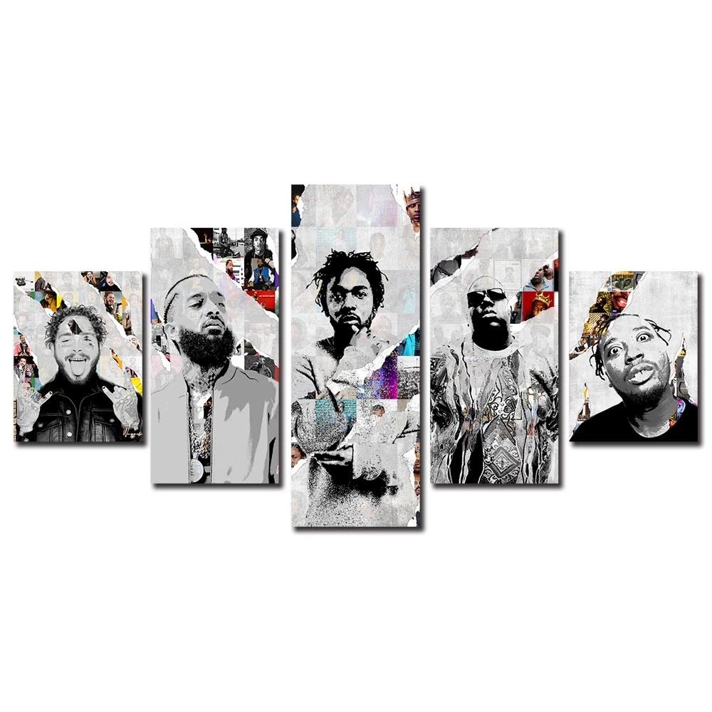 

Canvas Paintings Modular Wall Art 5 Pieces Kendrick Lamar Posters HD Prints Modern for Living Room No Frame Pictures Home Decor 20x35 20x45 20x55cm