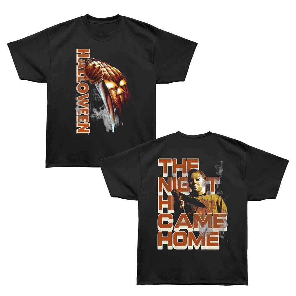 Halloween Pumpkin Knife Smoke Bronx Oversized Short Sleeve Children s T-shirt Black 110