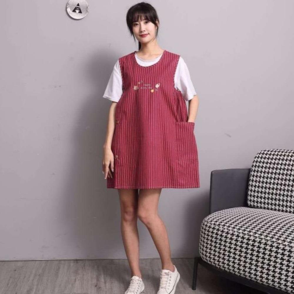 Dirt Resistant Kitchen Aprons Oil-Proof Vest Apron Household Striped Sleeveless Aprons  Coffee Chef