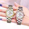 Watch Women'S Fashion Versatile Calendar Luminous Diamond-Encrusted Fine Steel Belt Women'S Watch Student Watch