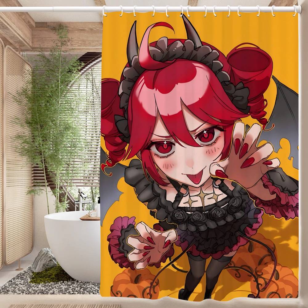 Popular Virtual Singer Kasane Teto Anime Shower Curtain Summer Beach Bathroom Decorative Shower Curtain, Waterproof
