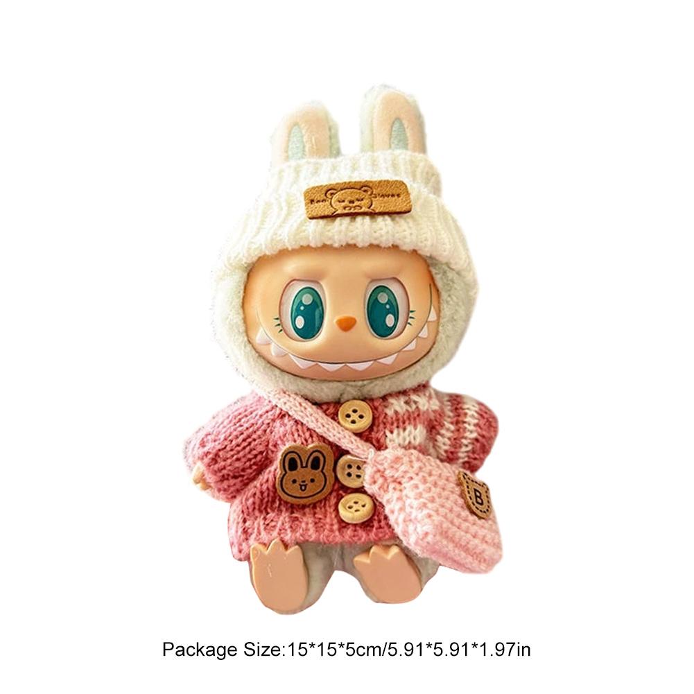 17cm Mini Plush Doll's Clothes Outfit Accessories for Labubu V1 V2 Idol Doll Sitting Party Cute Decoration Macaron Clothing Gift
