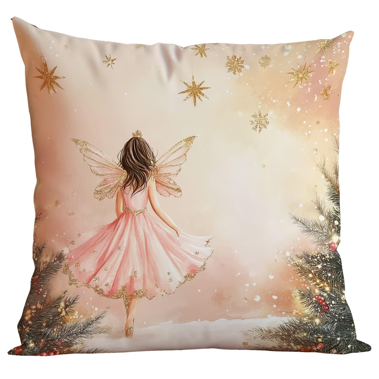 

Новая Рождественская наволочка Розово-золотая Фэнтези Рождественский праздник Дом Диван Декоративная подушка