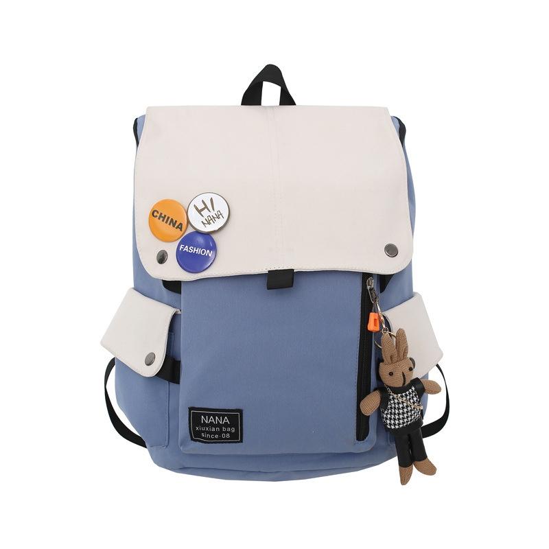 2023 New Fashion Casual Backpack For Traveling High School And College Students Large Capacity Unisex синий