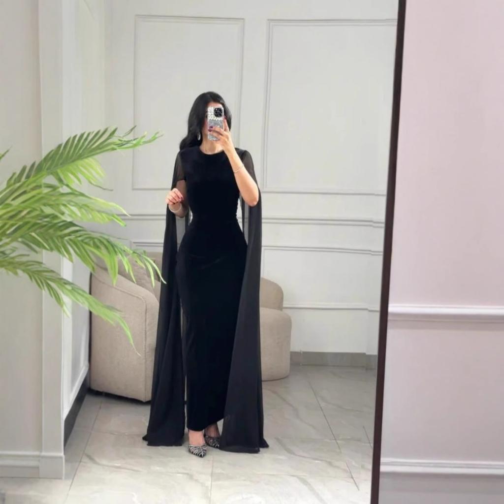 Robe de soirée Velours Bodycon Manches Cache-cœur Automne Hiver Nouvelle Collection Pour Femmes, Style Européen Américain Robe de Soirée Formelle de Fête Pour Crossborder