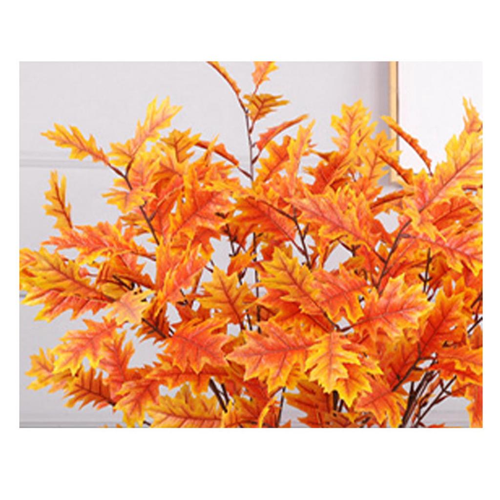 Künstliche Eichenblätter Seidenstoff Blätter Flexibler Eisendrahtstiel Dekorative künstliche Eichenblätter Heimdeko