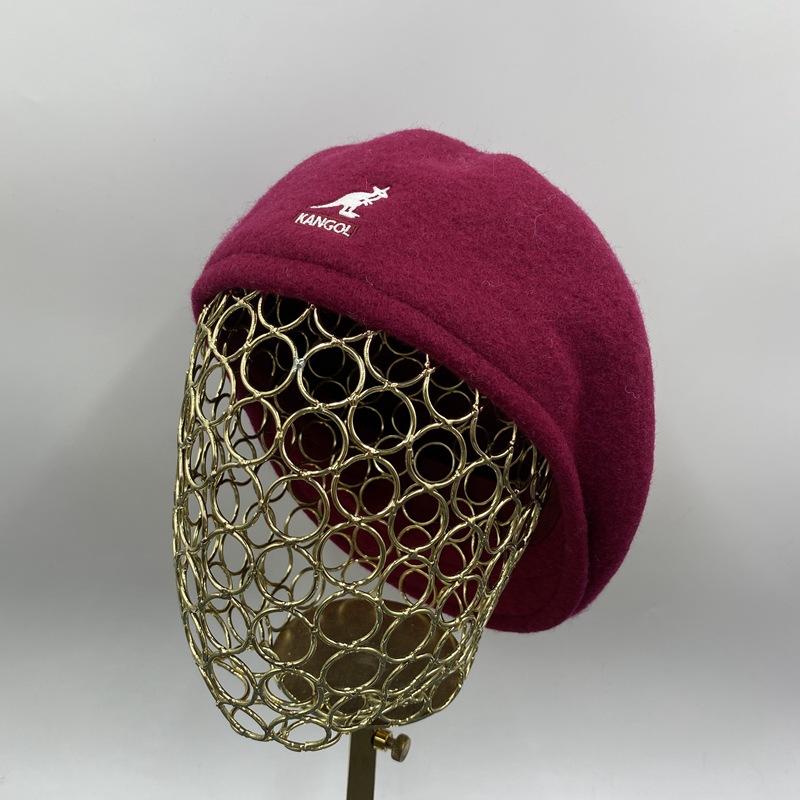 7Colors Forward Hat Imitation Wool Kangaroo Beret Embroidered Beret Cap