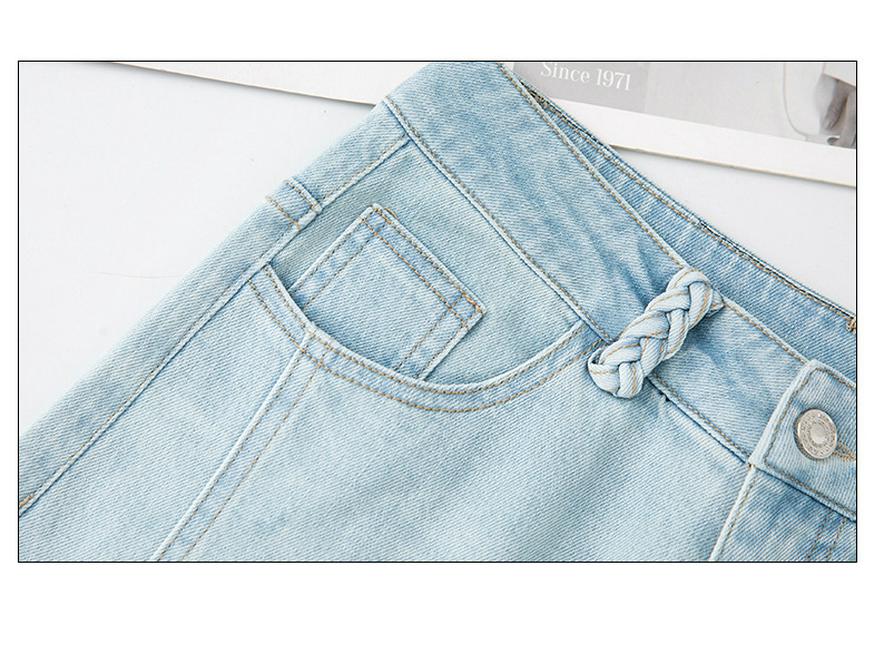 Spring/Summer Women's High-Waisted Wide-Leg Hollow Casual Jeans